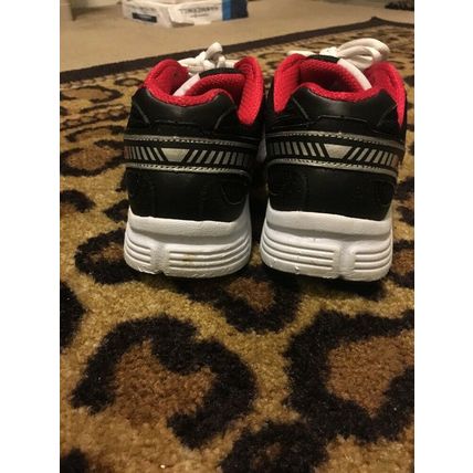 Reebok Men's Black Red White Leather Shoes Sneakers Athletic Walking Size 7.5