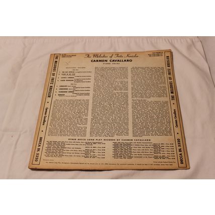 Carman Cavallaro 10" LP with Original Cover-MELODIES OF FRITZ KREITER