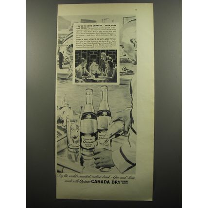 1951 Canada Dry Quinac Quinine Water Ad - You're in good company