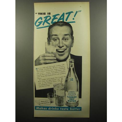 1951 Canada Dry Water Ad - This is great