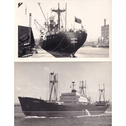 Russian Ship 2x Plain Back Postcard Photo s