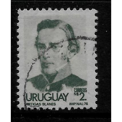 URUGUAY 1976 LOCAL MOTIVES 2p GREEN ARTIGAS SG 1649 FINE USED#