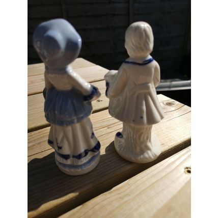 Pair Of Vintage Figures Blue And White