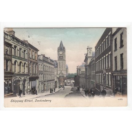 Shipquay Street Londonderry Postcard 1907 Co Derry Northern Ireland