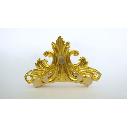 Medium bright gold triangle metal victorian style filigree hair claw clip fine