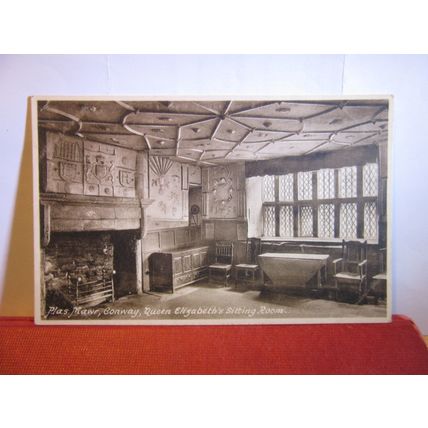 QUEEN'S SITTING ROOM, PLAS MAWR, CONWAY, unused vintage postcard by F. Frith =