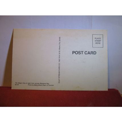THE CITY AT NIGHT, MIAMI, FLORIDA .. unused postcard #