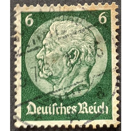 Stamp German Empire SG497B 1934 6pfg Paul von Hindenburg Used