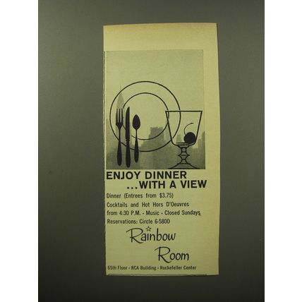 1960 Rainbow Room Restaurant Ad - Enjoy dinner with a view