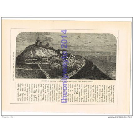 Summit of Puy De Dome, Observatory, France, Book Illustration (Print), 1880