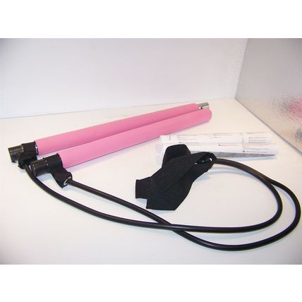 Pilates Bar Yoga Exercise Bar w/ Resistance Bands unbranded PINK NEW