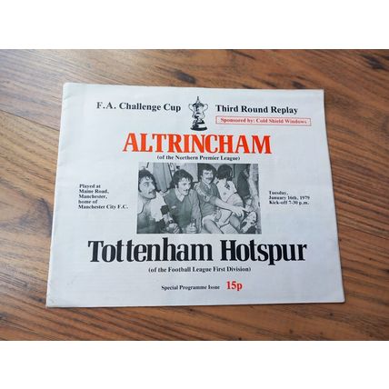 1979 FA Cup 3rd Round Replay - Altrincham vs Tottenham ** FREE P&P **