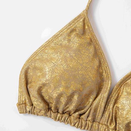New Women's Craft Foil Back-tie Solid Color Sexy Bikini