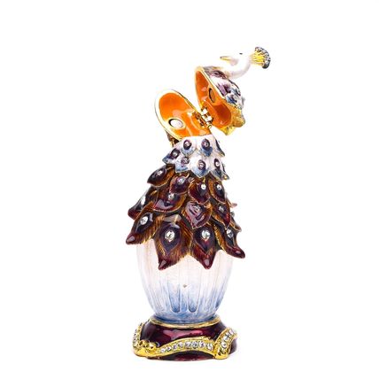 Treasured Trinkets Peacock on an Urn 11.5 CM Trinket Boxed Gift Collectable