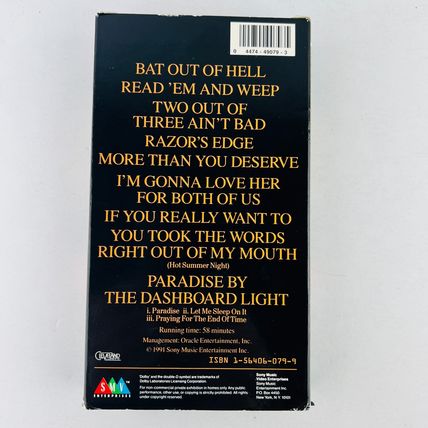 Meat Loaf – Hits Out Of Hell VHS Video Tape