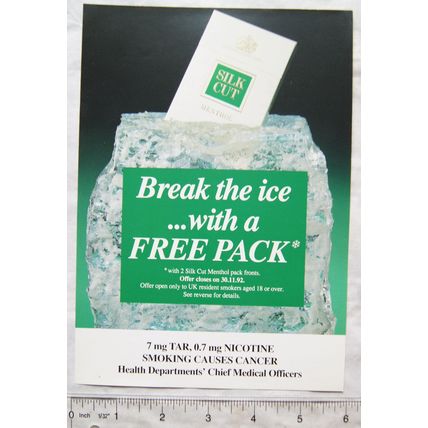 1992 Silk Cut Break the Ice Offer leaflet
