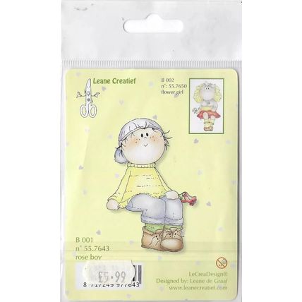 Leane Creatief. Rose Boy Stamp. Stamping Cardmaking Scrapbooking Crafts