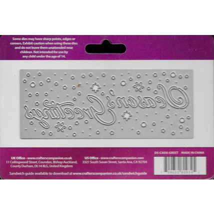 Crafter's Companion. Die'Sire. Season's Greetings Die. Die Cutting Cardmaking