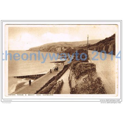 WESTERN PARADE AND BEACHY HEAD, EASTBOURNE, SUSSEX, ENGLAND, 1920/30s?, Postcard