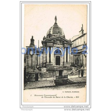 MONUMENT COMMEMORATIF DE L'INCENDIE DU BAZAR DE CHARITE, PARIS, FRANCE, c1920s?