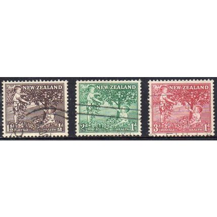 New Zealand 1956 Health Stamp - Picking Apples Set Used