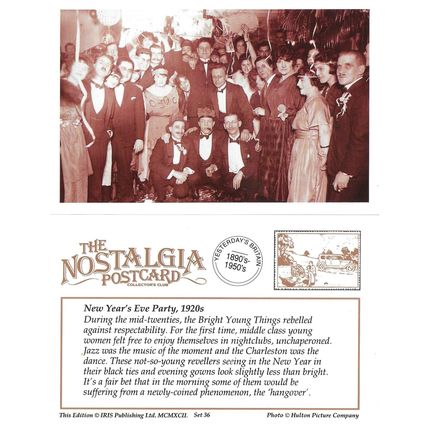 Postcard New Year's Eve Party 1920's Hulton Picture Co Photo - Nostalgia