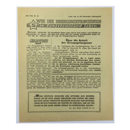 WW2 Russian/Soviet Air Drop Leaflet Illustrated by H. Vogeler. - Code 1371.