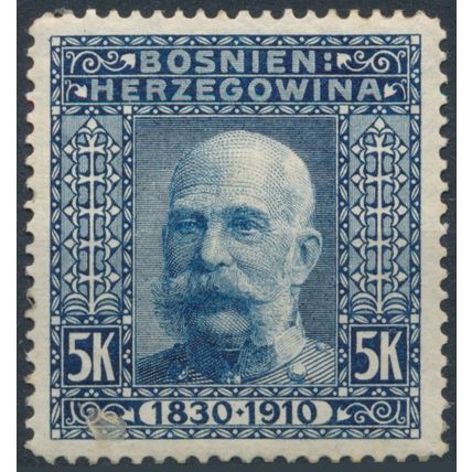 80th Birthday Francis Joseph I: 5k - Bosnia Herzegovina 1910 - NM H - MiNr 44
