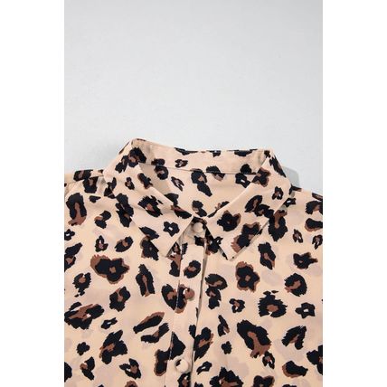 Leopard Flora Print Plus Size Shirt