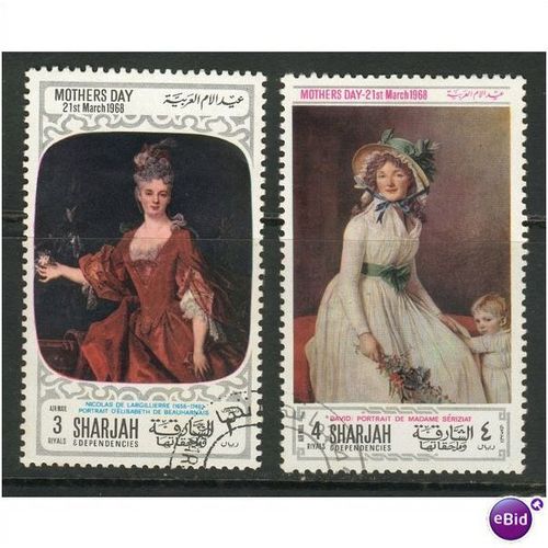 UAE stamps (Sharjah) - 1968 - Mothers Day x 2 - used