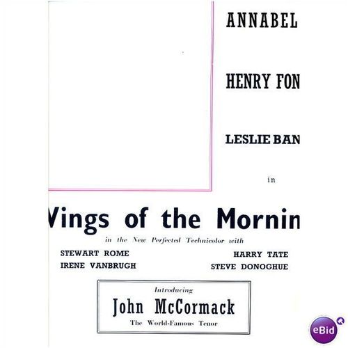 WINGS OF THE MORNING Annabella, Henry Fonda, Leslie Banks 1937 Press Book