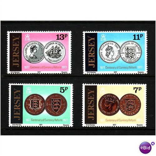 JERSEY 1977 CURRENCY SG 171/174 SET 4 VALS U/M MINT