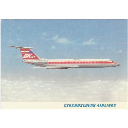 OK Jet CSA Czechoslovak Airlinrs Tupolev TU 134A Aircraft Postcard (A15113)