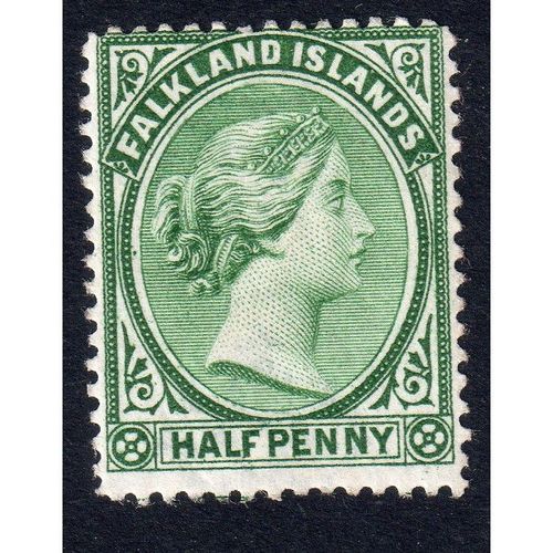 Falkland Islands Sg16 1891 ½d GREEN Mounted Mint (G32)