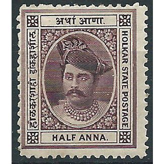 Indore 1889 SG6a 1/2a Brown-Purple Mounted Mint .. ..