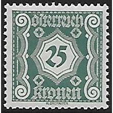 Po Mi 115 (**): 25 Kr. blue-green Postage Due Stamp: Numeral.