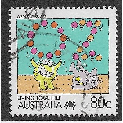 AUS 1988 80c 'LIVING TOGETHER - PERFORMING ARTS' FINE USED (EBID67-213)