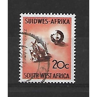 SouthWestAfrica.SG183 20c Topaz.Fine Used.May21a