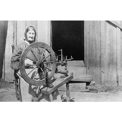 Mountain Women at a Spinning Wheel 12 x 18 Poster