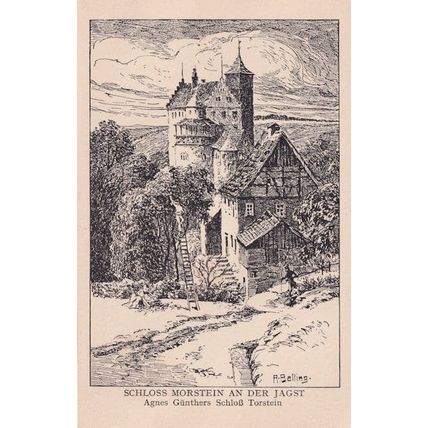 Schloss Morstein An Der Jagst German Drawing Old Postcard