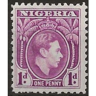 Nigeria 1950 SG50ba 1d Bright Purple Perf 11.5 Mounted Mint .