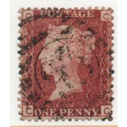 sg43 1d red plate 190 fine used " C C " (reds)