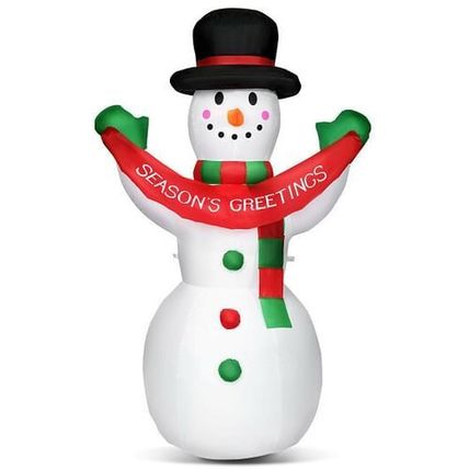 6 Feet Inflatable Christmas Snowman with LED Lights Blow Up Outdoor Yard Deco...