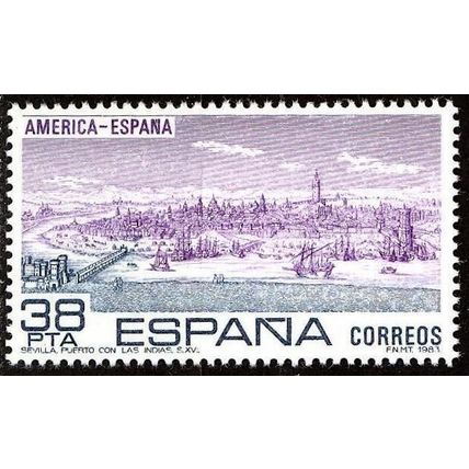 España. 1983. Mi # 2606. America - Spain. Seville. Port of the Indies. 16th cent