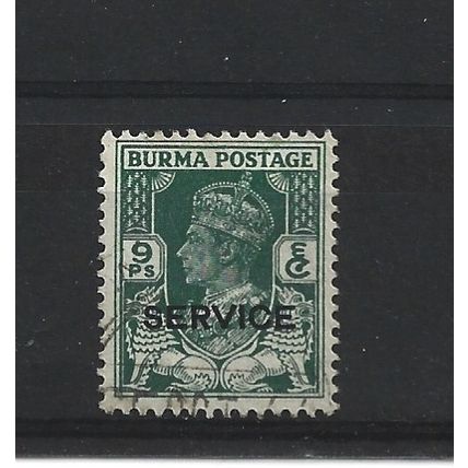 Burma.O30 9p Green.Fine Used.Jul25