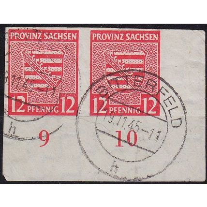 GERMANY Alliiert SBZ [Provinz Sachsen] MiNr 0071 X ( O/used ) [01] 2er URand
