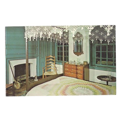 MARTHA WASHINGTON'S BEDROOM, VALLEY FORGE, PENNSYLVANIA unused postcard =