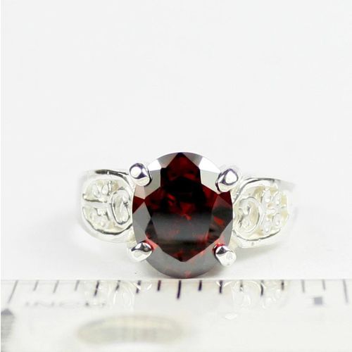 Garnet CZ, 925 Sterling Silver Ladies Ring, SR369