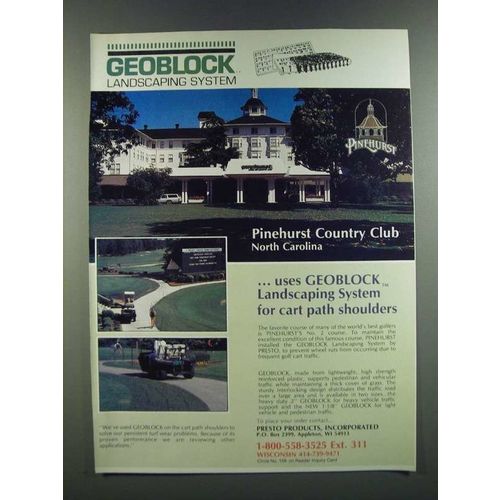 1986 Presto Products Geoblock Landscaping System Ad - Pinehurst Country Club