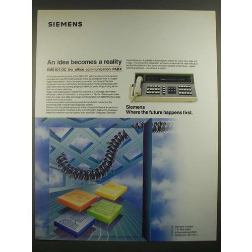 1988 Siemens EMS 601-OC Office Communication PABX Ad